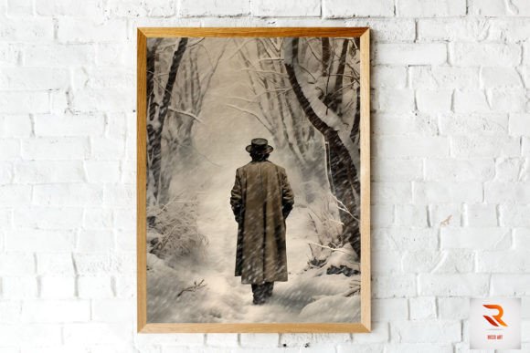 Download Lonely Man in the Snow Storm Wall Art - Storm Collection