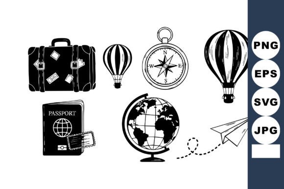 Download Travel Icons Suitcase Globe Passport Com - Icons Collection