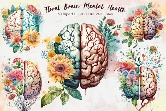 Download Floral Brain Mental Health Bundle - Mental health bundle Collection