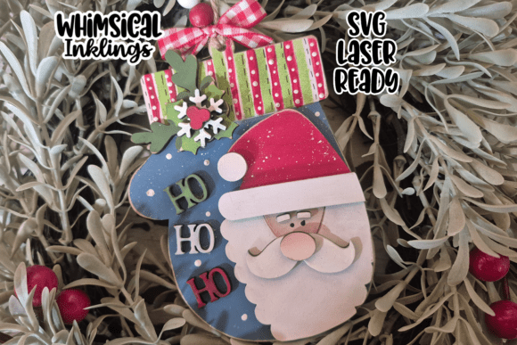 Download Ho Ho Ho Mitten Ornament Laser SVG - Premium Bundle