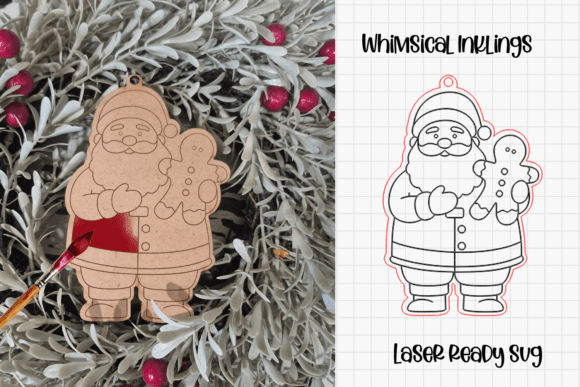 Download Paint Me Gingerbread Santa Laser SVG - Premium Resources